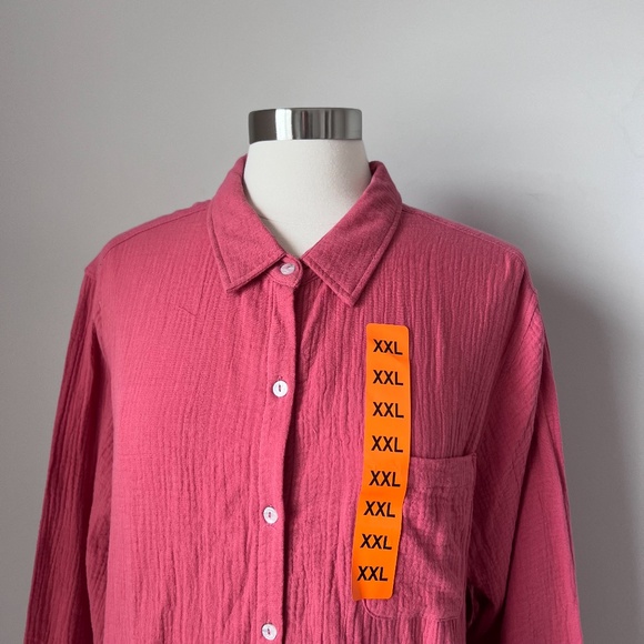 Jessica Simpson Gauzy Long Sleeve Button Down Shirt XXL - Picture 5 of 16